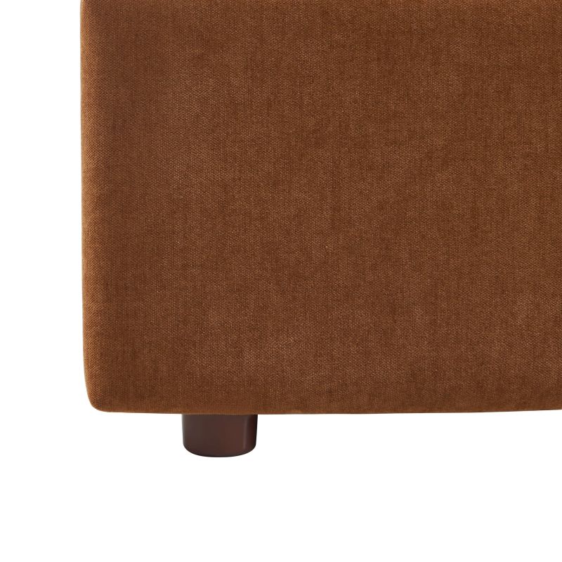 Lit coffre VANIA en tissu marron 160 x 200 cm sommier inclus