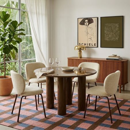 Table de séjour ronde NORI laquée brillante verte 120cm