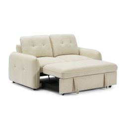 Canapé droit IMPA convertible tissu beige 2 places