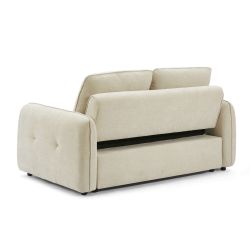 Canapé droit IMPA convertible tissu beige 2 places