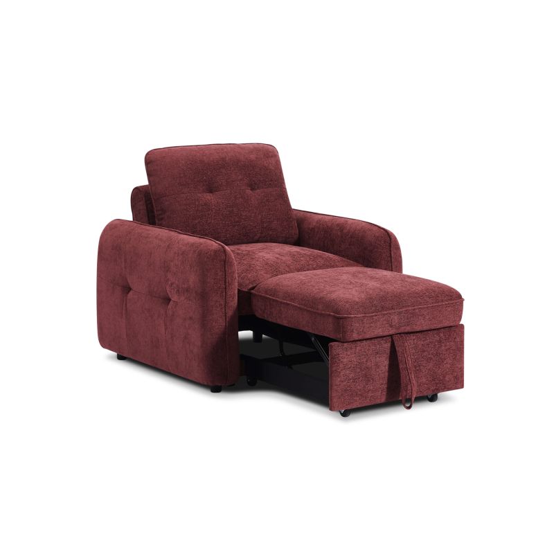 Fauteuil IMPA convertible tissu rouge 1 place