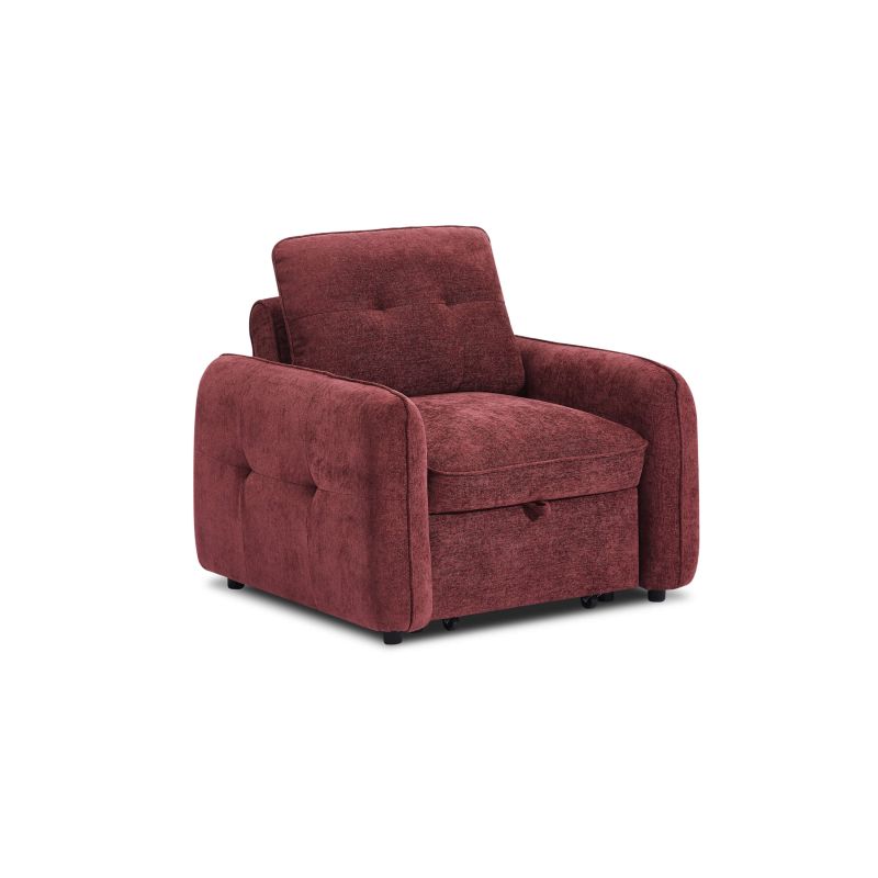 Fauteuil IMPA convertible tissu rouge 1 place