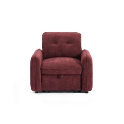 Fauteuil IMPA convertible tissu rouge 1 place