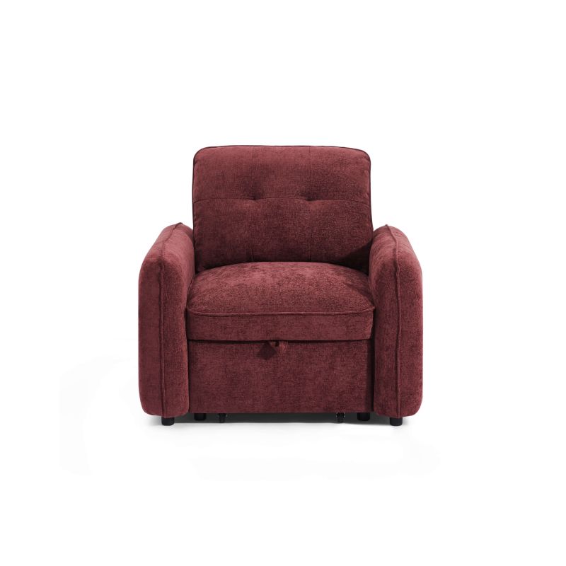 Fauteuil IMPA convertible tissu rouge 1 place