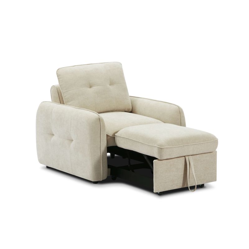 Fauteuil IMPA convertible tissu beige 1 place