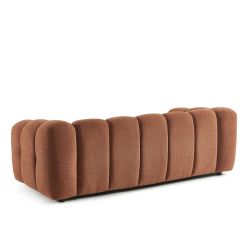 Canapé SUNNY 3 places tissu tweed terracotta