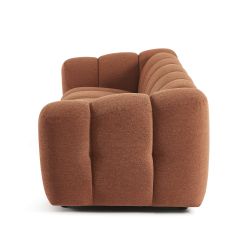 Canapé SUNNY 3 places tissu tweed terracotta