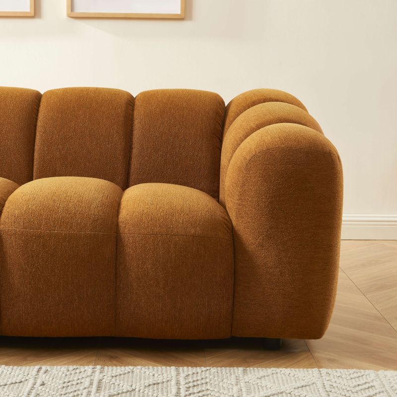Canapé SUNNY 3 places tissu tweed bronze