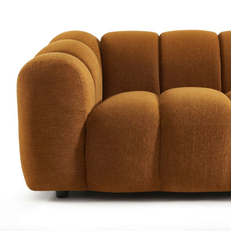 Canapé SUNNY 3 places tissu tweed bronze
