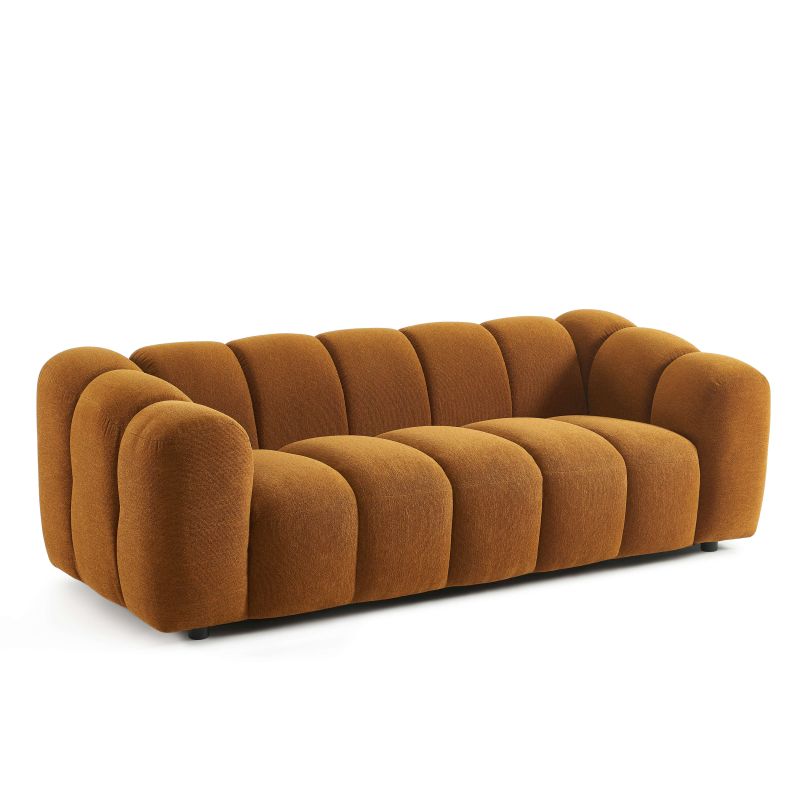 Canapé SUNNY 3 places tissu tweed bronze