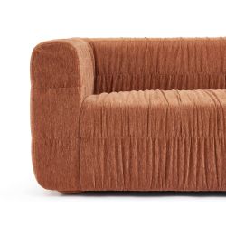 Canapé MARNI 3 places velours plissé épais terracotta