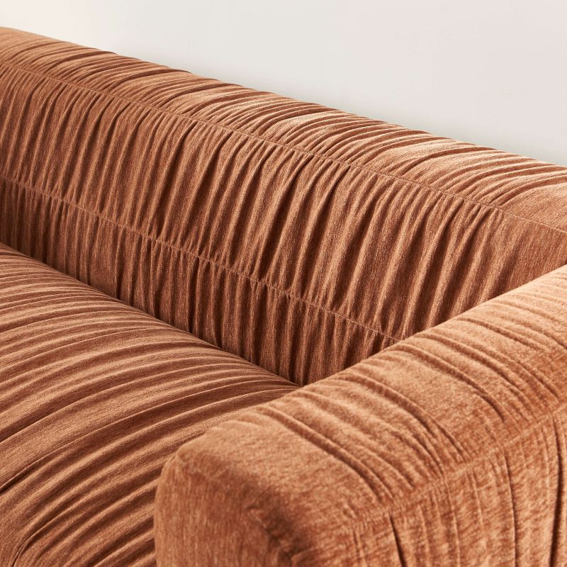 Canapé MARNI 3 places velours plissé épais terracotta