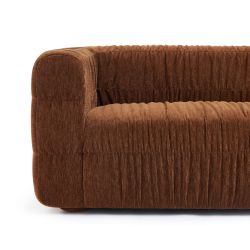Canapé MARNI 3 places velours plissé épais marron