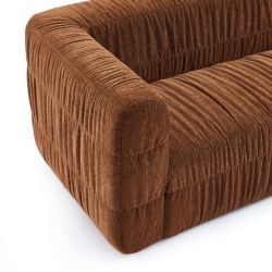 Canapé MARNI 3 places velours plissé épais marron