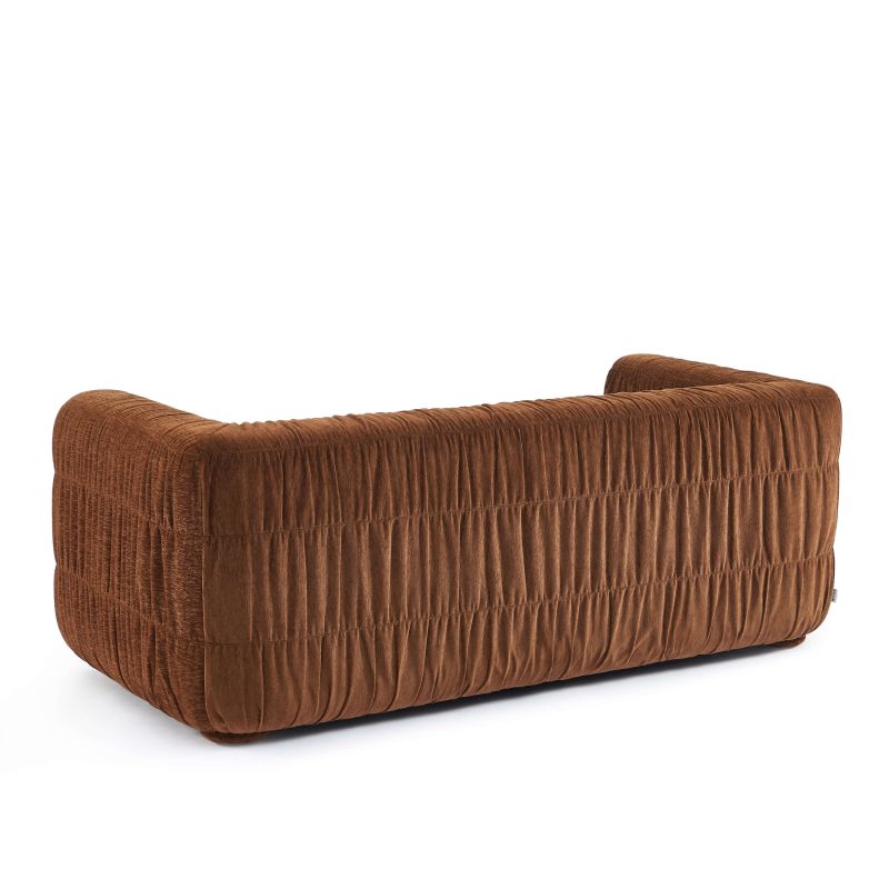 Canapé MARNI 3 places velours plissé épais marron