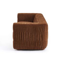 Canapé MARNI 3 places velours plissé épais marron
