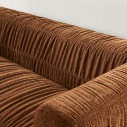 Canapé MARNI 3 places velours plissé épais marron