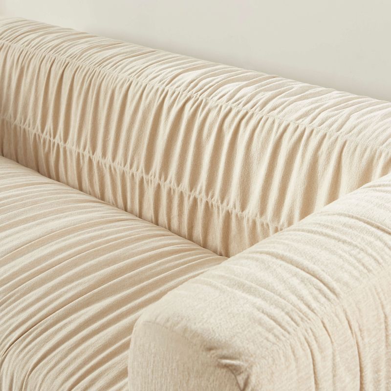Canapé MARNI 3 places velours plissé épais beige