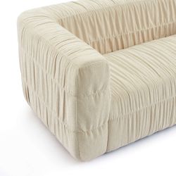 Canapé MARNI 3 places velours plissé épais beige
