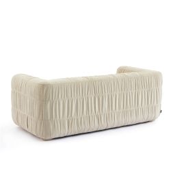 Canapé MARNI 3 places velours plissé épais beige