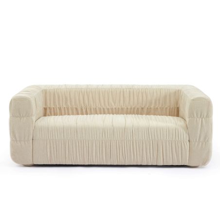 Canapé MARNI 3 places velours plissé épais beige