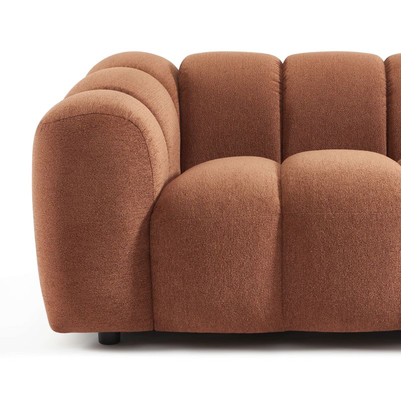 Canapé SUNNY 2 places tissu tweed terracotta
