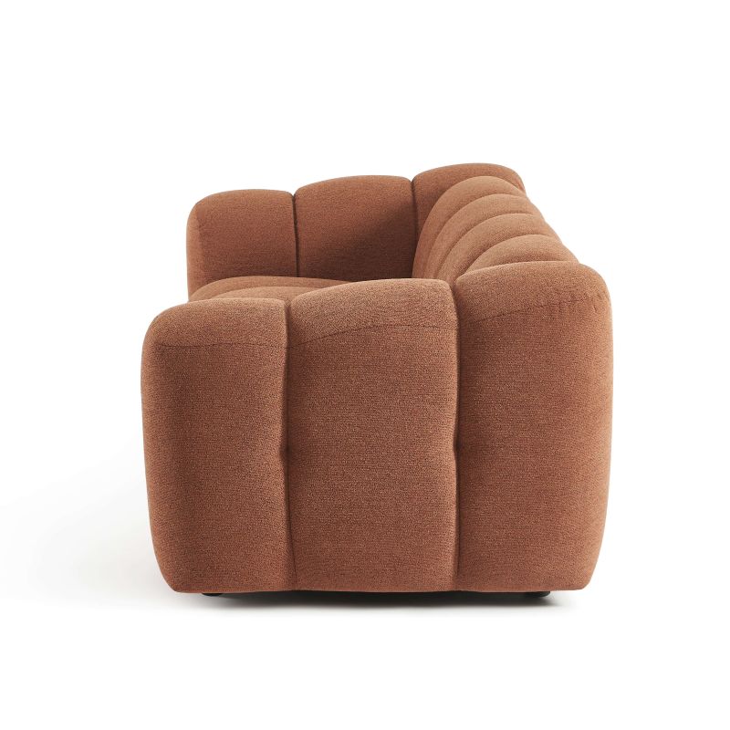 Canapé SUNNY 2 places tissu tweed terracotta