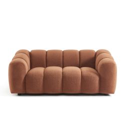 Canapé SUNNY 2 places tissu tweed terracotta
