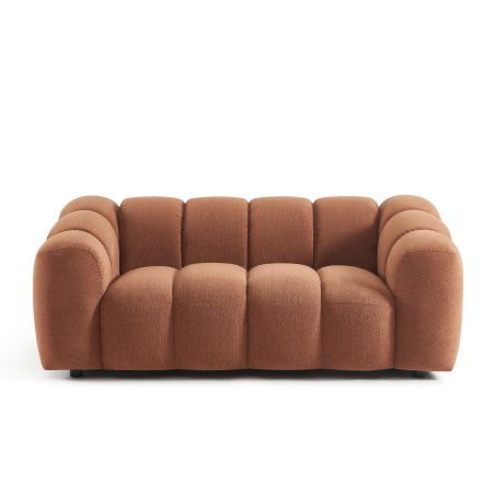 Canapé SUNNY 2 places tissu tweed terracotta