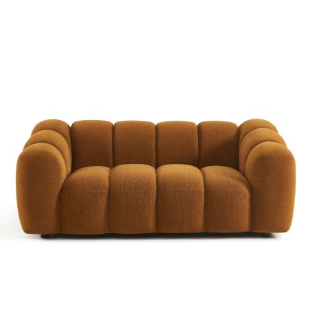Canapé SUNNY 2 places tissu tweed bronze