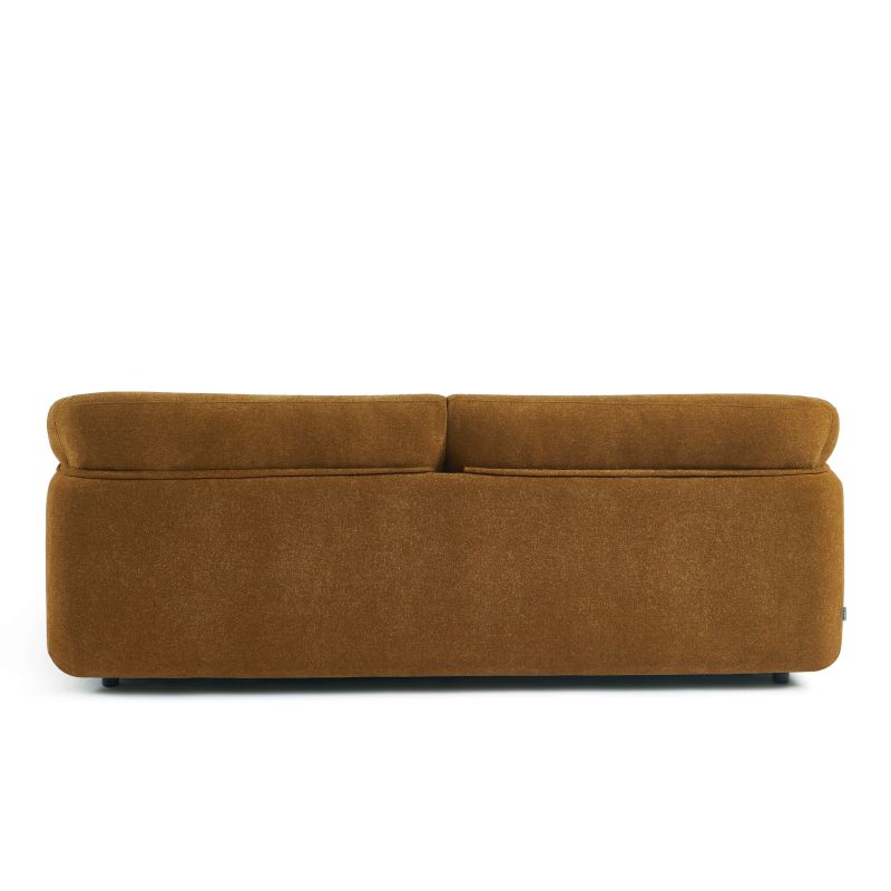 Canapé KURLY 3 places tissu chenille tramé ocre