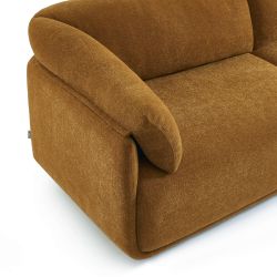 Canapé KURLY 3 places tissu chenille tramé ocre