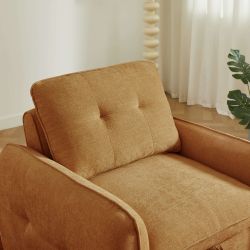 Fauteuil convertible IMPA 1 place tissu chenille orange