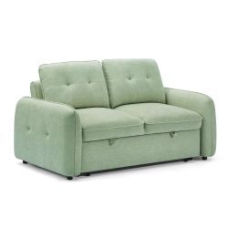 Canapé droit convertible IMPA 2 places tissu chenille vert