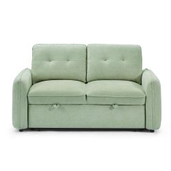 Canapé droit convertible IMPA 2 places tissu chenille vert