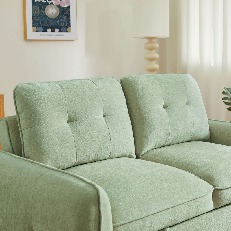 Canapé droit convertible IMPA 2 places tissu chenille vert