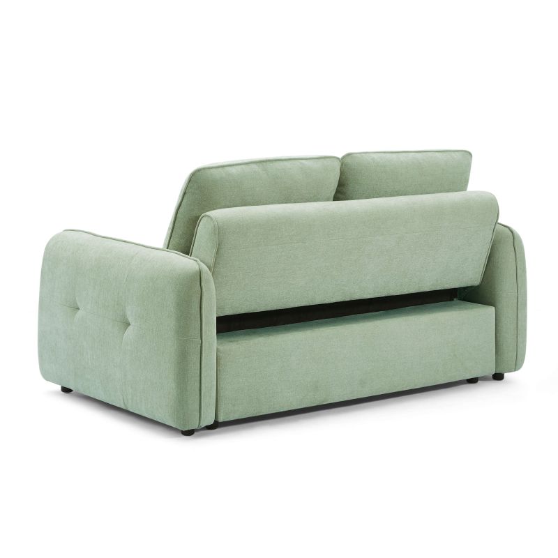 Canapé droit convertible IMPA 2 places tissu chenille vert