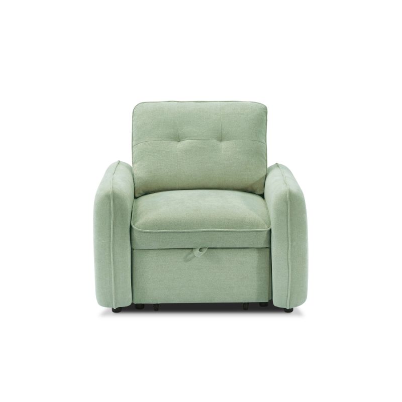 Fauteuil convertible IMPA 1 place tissu chenille vert