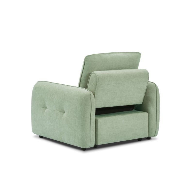 Fauteuil convertible IMPA 1 place tissu chenille vert