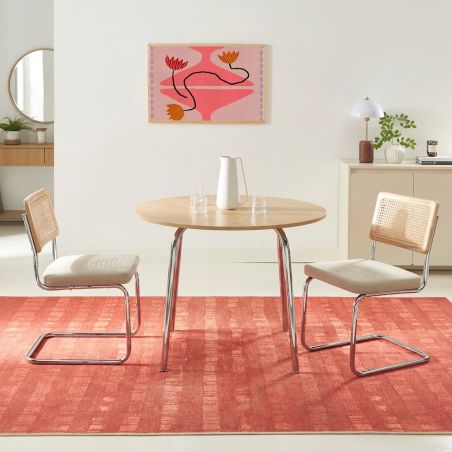 Table à manger ronde VASSI effet chêne 100cm