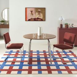 Table à manger ronde VASSI effet noyer 100cm