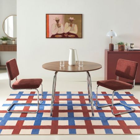 Table à manger ronde VASSI effet noyer 100cm