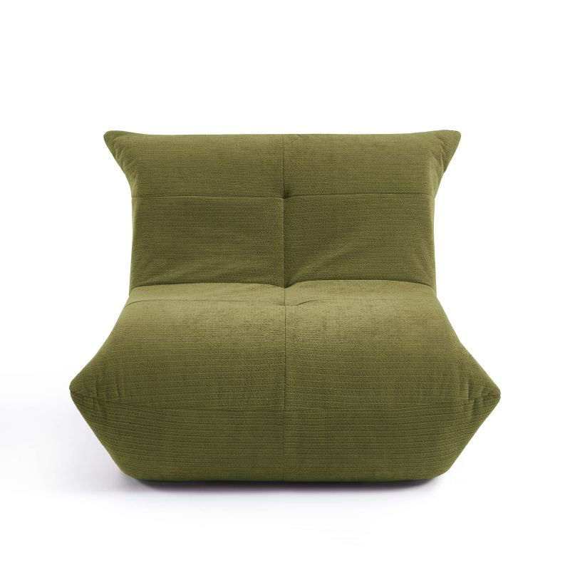 Fauteuil compressé KAIDO tissu vert 1 place
