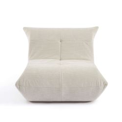 Fauteuil compressé KAIDO tissu beige 1 place