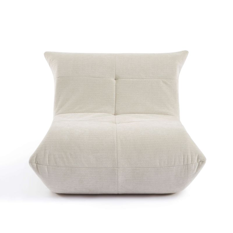 Fauteuil compressé KAIDO tissu beige 1 place