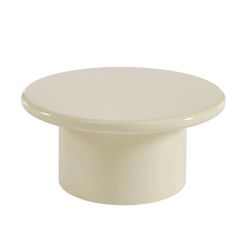 Table basse ronde MOXY finition laquée brillante blanche 80cm