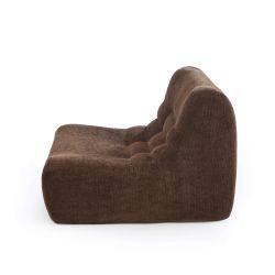 Ensemble banquette et chauffeuse JANIS modulable 3 places velours marron