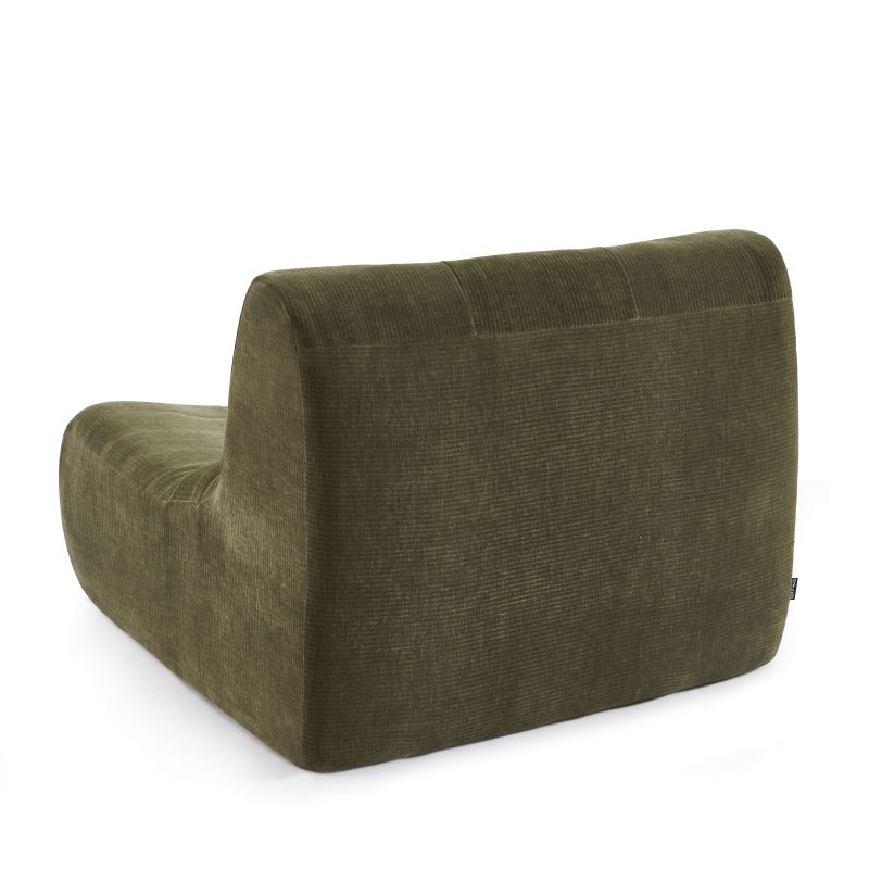 Ensemble banquette et chauffeuse JANIS modulable 3 places velours vert