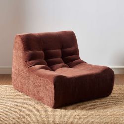 Ensemble banquette et chauffeuse JANIS modulable 3 places velours bordeaux