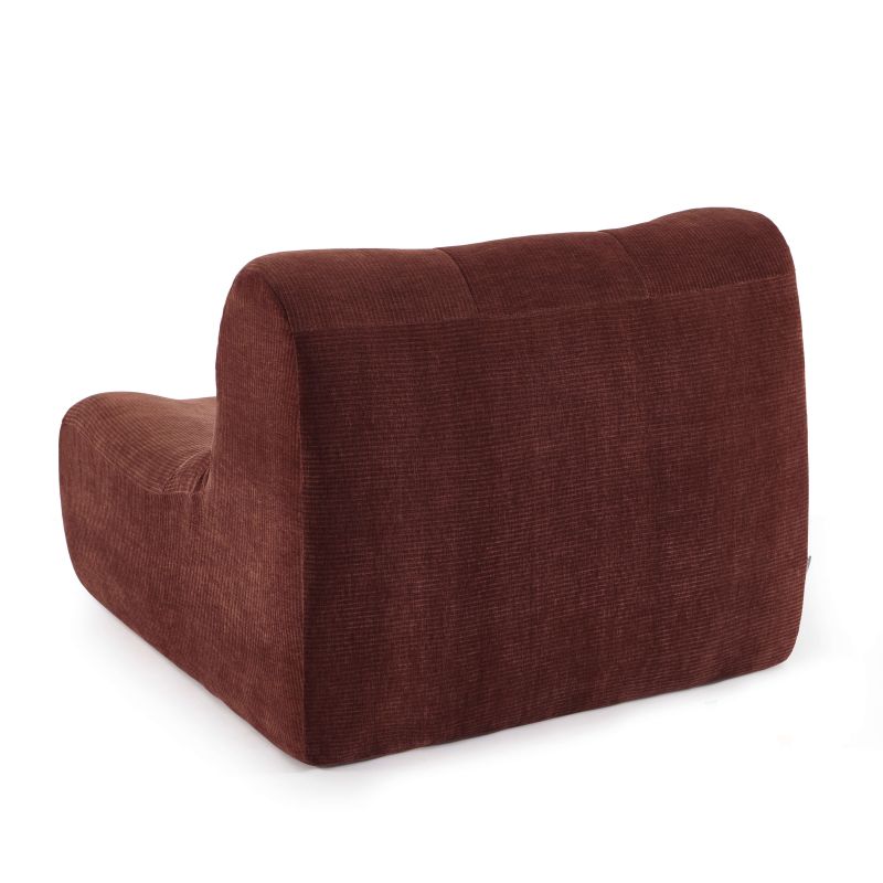 Ensemble banquette et chauffeuse JANIS modulable 3 places velours bordeaux